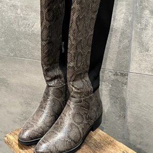 Snakeskin tall boots